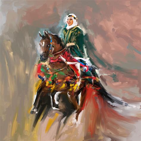 Painting 781 1 Arabian Horse Rider Painting by Mawra Tahreem - Fine Art America