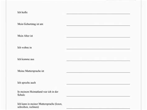 Deutsch Als Zweitsprache Lebenslauf Steckbrief Mit Bildern Lebenslauf