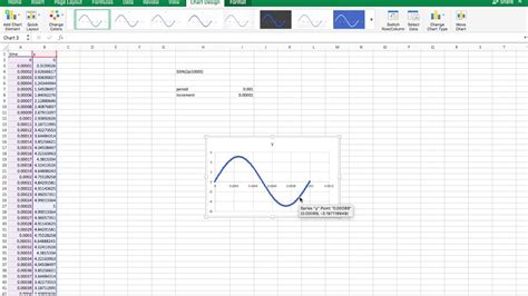 How To Graph A Sine Wave In Excel Youtube