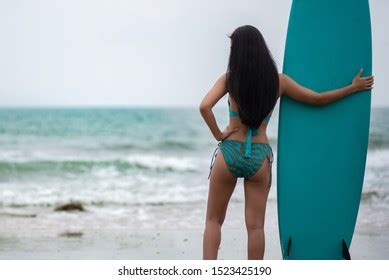 Elegant Sexy Woman Orange Bikini On Stock Photo Shutterstock