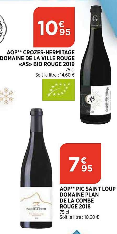 Promo Aop Crozes Hermitage Domaine De La Ville Rouge «as Bio Rouge