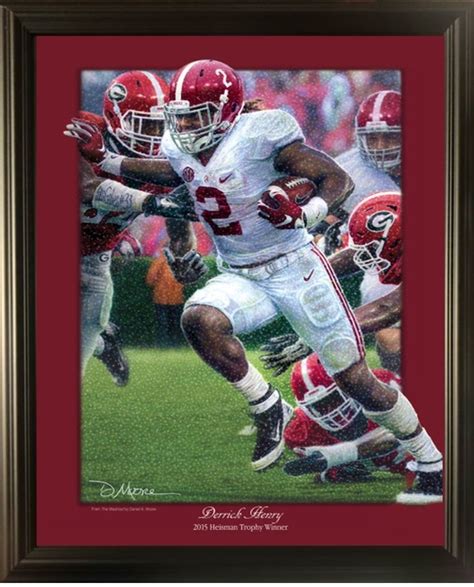 Derrick Henry 2015 Heisman Trophy Winner D Moore Print Framed The