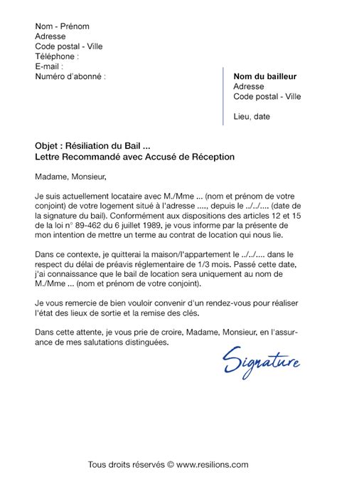 Lettre De Cong Logement Formule De Politesse Lettre