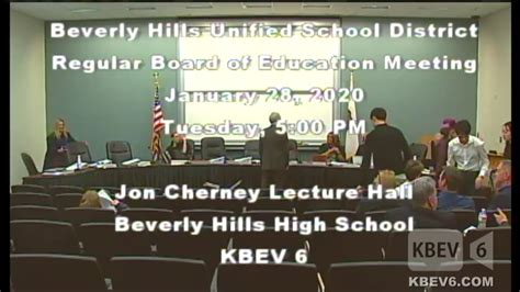 Bhusd Regular Board Of Education Meeting January Youtube