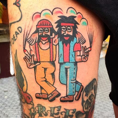 Tattoo Uploaded By Ross Howerton Cheech And Chong Tattoos