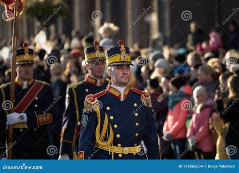 14-08-2018 Riga, Latvia Soldier in Ceremonial Uniform at a Military Parade Editorial Stock Image ...