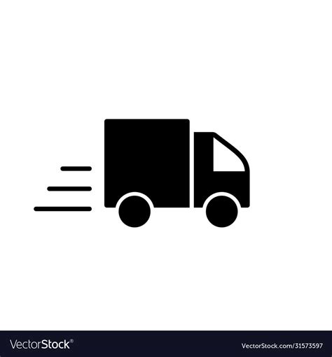 Delivery Truck Lorry Shipment Icon Simple Black Vector Image