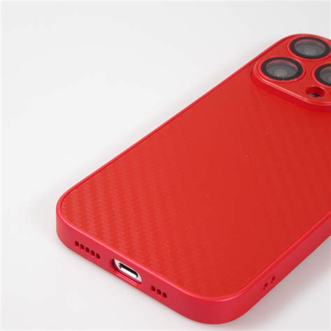 iPhone 14 Pro Max Case Hülle Straffes Silikon mit Karbon Look