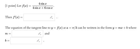 Solved 1 Point If Fx 4x Sinx Cosx Find Fx