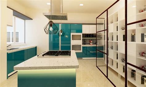 Lacquered Glass L Shaped Modular Kitchen At Rs In Bangalore Id