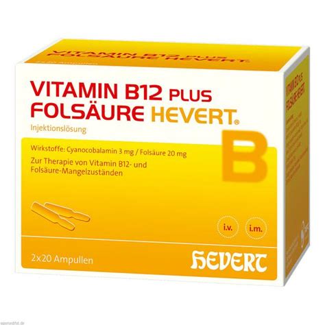 Vitamin B12 Plus Folsäure Hevert A 2 Ml Ampullen 2x20 St Preisvergleich Pzn 2840425