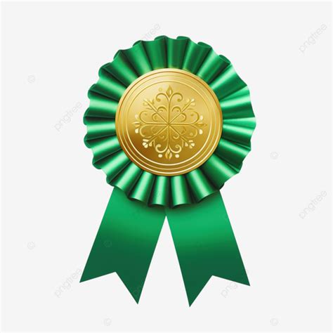 Good Luck Symbol Award Ribbon With Clover Or Shamrock Clover Shamrock