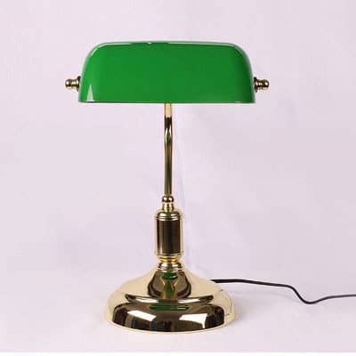 Lampe De Bureau Banquier Pied M Tal Verte Lampes De Bureau