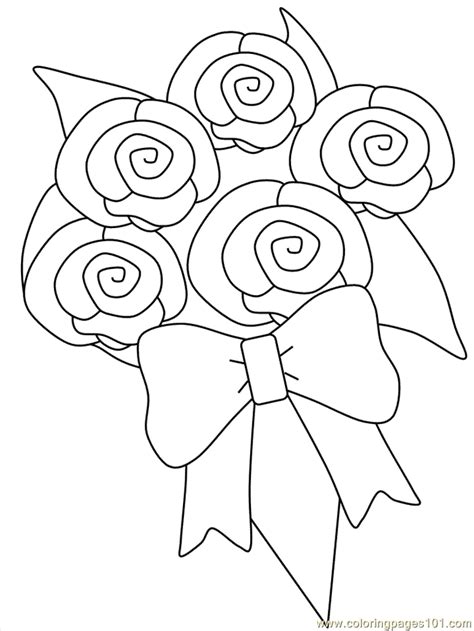 Coloring Pages Bride Bouquet (Natural World > Flowers) - free printable coloring page online