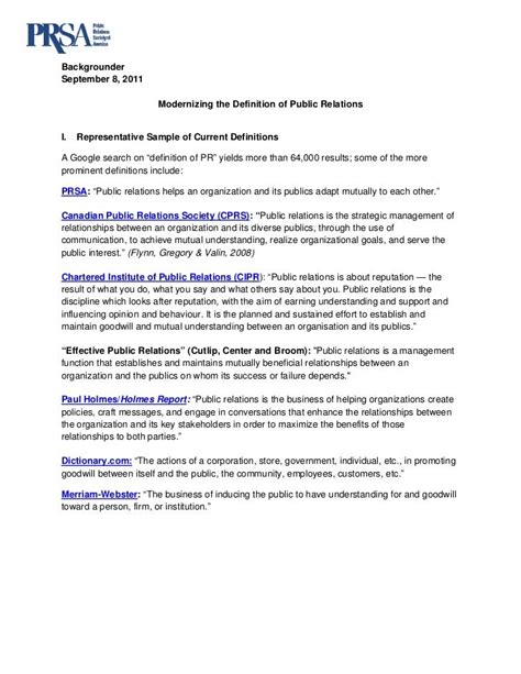 Backgrounder Public Relations Defined Initiative