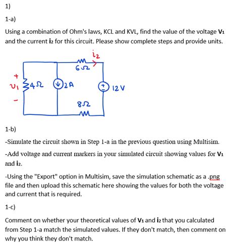 Solved A Using A Combination Of Ohm S Laws Kcl And Kvl Find