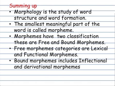 Morphology Linguistics