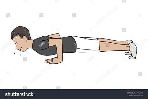 Men Doing Pushups Stock Vector Royalty Free 1617732649 Shutterstock