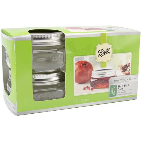 Ball Canning Jar Wide Mouth Wlid 4pkg Half Pint