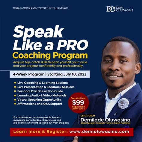 Buy Speak Like A PRO Coaching Program Group Coaching By Demilade