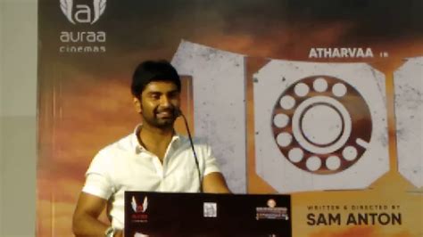 100 Movie Press Meet Actor ATHARVA SAM CS SAM ANTON YouTube