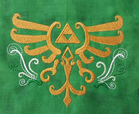 Zelda Machine Embroidery Design Embellished Royal Crest 5x4 | Etsy