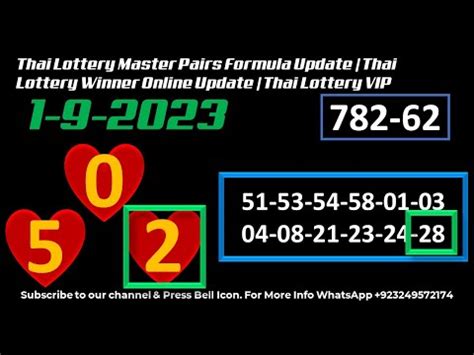 Thai Lottery Master Pairs Formula Update Thai Lottery Winner Online