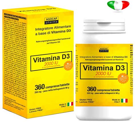 Vitamina D3 360 Compresse Integratore Alto Dosaggio Per Ossa Denti E