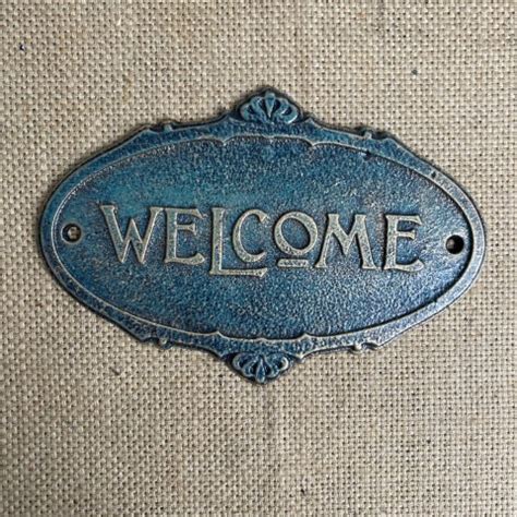 Cast Iron Welcome Sign 2 Interiorwise French Vintage Furniture