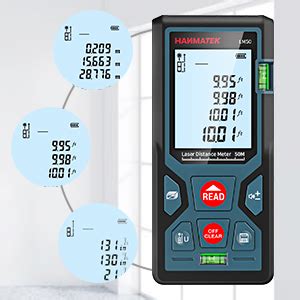 HANMATEK Appareil de mesure laser LM50 avec 2 niveaux à bulle grand