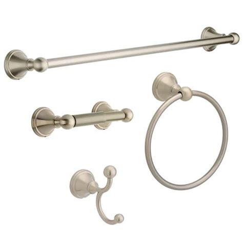 Delta Crestfield 4 Piece Bath Hardware Set 24 In Towel Bar Toilet