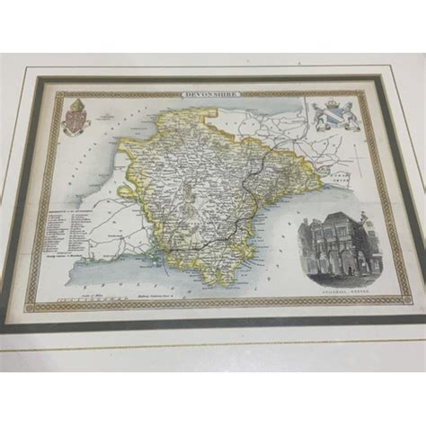 Thomas MOULE Map Of Devonshire 185 X 250 Mm Framed Also With Maps Of