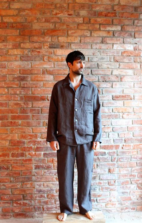 Mens Linen Pajama Linen Sleepwear Mens Linen Night Suit Etsy