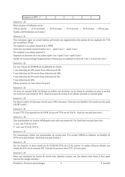 Pourcentages Maths Re Es Exercices Corrig S Dyrassa