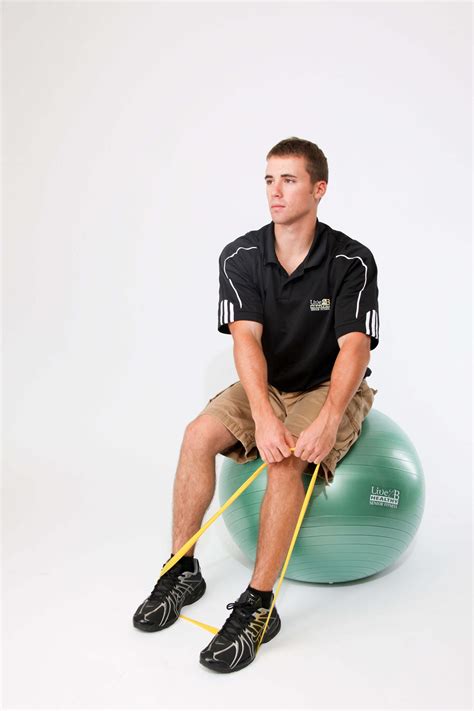 Seated Stability Ball Loop Lawnmower Pull Live B Healthy Trainers