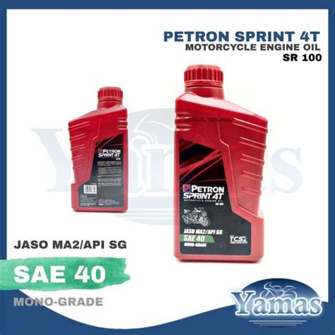 Petron Sprint T Sr Mono Grade Motorcycle Engine Oil Sae For