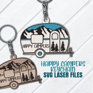 Happy Campers Keychain Svg Camping Svg Happy Campers Svg Mountains Svg