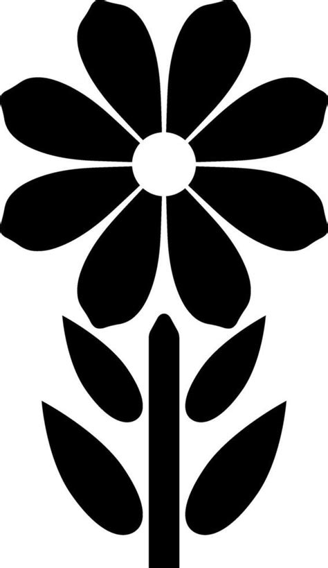 Stencil Flower Icon Cartoon Clipart Illustration 42678065 Vector Art At