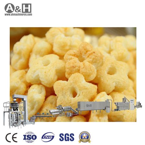 Screw Extrusion Puffed Rice Grits Ring Extruded Snacks Corn Puff