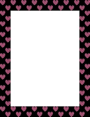 Printable White On Brown Heart Scribble Page Border