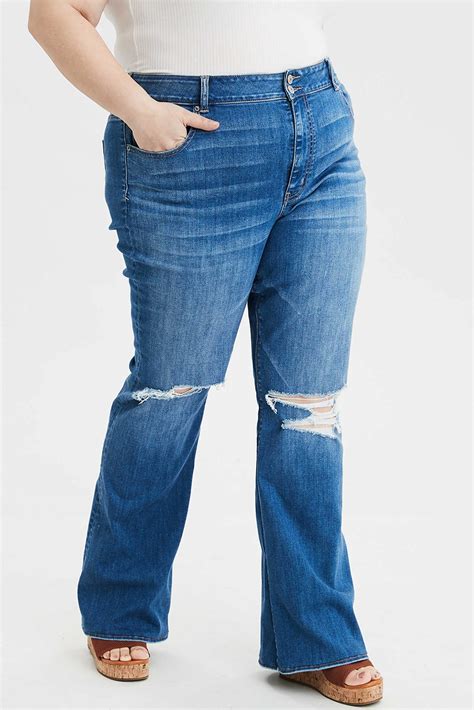 American Eagle High Waisted Artist Flare Jeans Midnight Profile Image