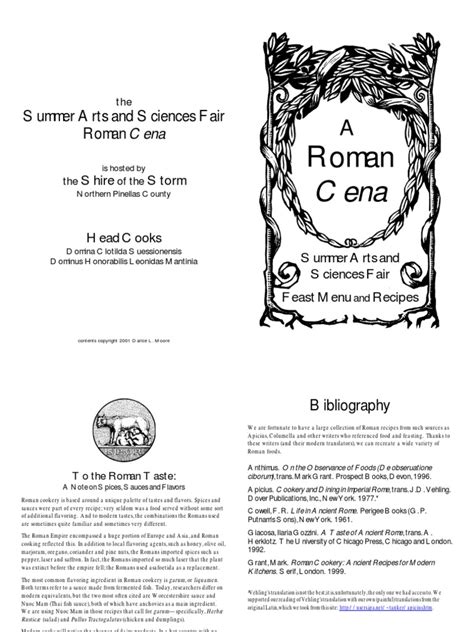 Roman Menu Booklet | PDF | Dumpling | Salad