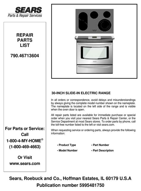 Kenmore Electric Range Model Parts List Reviewmotors Co