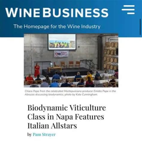 Wine Business Napa Valley Cambium Viticoltura Biodinamica