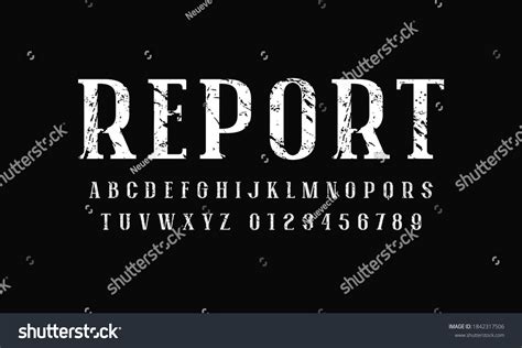 Narrow Serif Font Newspaper Style Letters Stock Vector Royalty Free