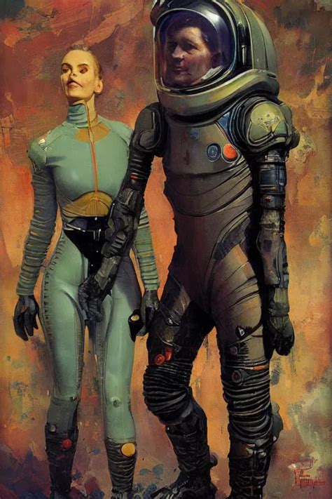 Pulp Scifi Fantasy Illustration Full Body Portrait Of Stable