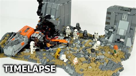 Timelapse Lego Star Wars MOC Battle On Ruin City Of Coruscant Duel