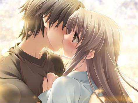 Cute Anime Couple Kis Kiss Cute Animeboy Animegirl Animekiss