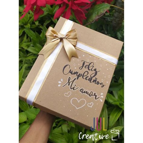 Caja de regalo personalizada feliz cumpleaños Manillas para novios