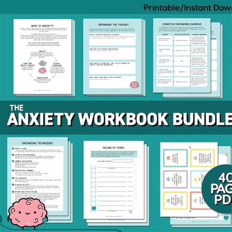 Anxiety Workbook Anxiety Journal Mental Health Self Help Etsy